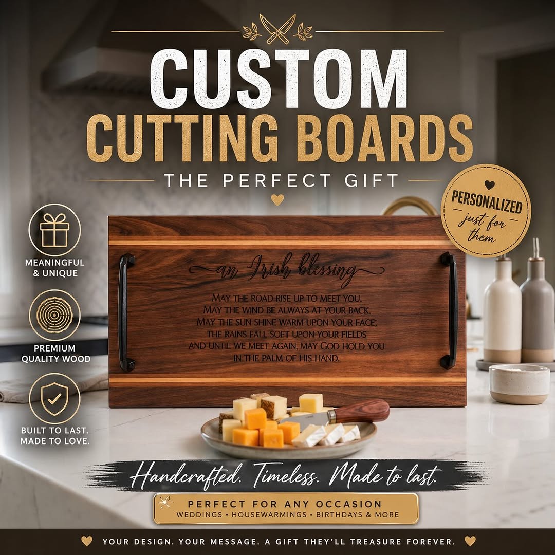 Custom Engraved Cutting Board, MJeDesigns Shop