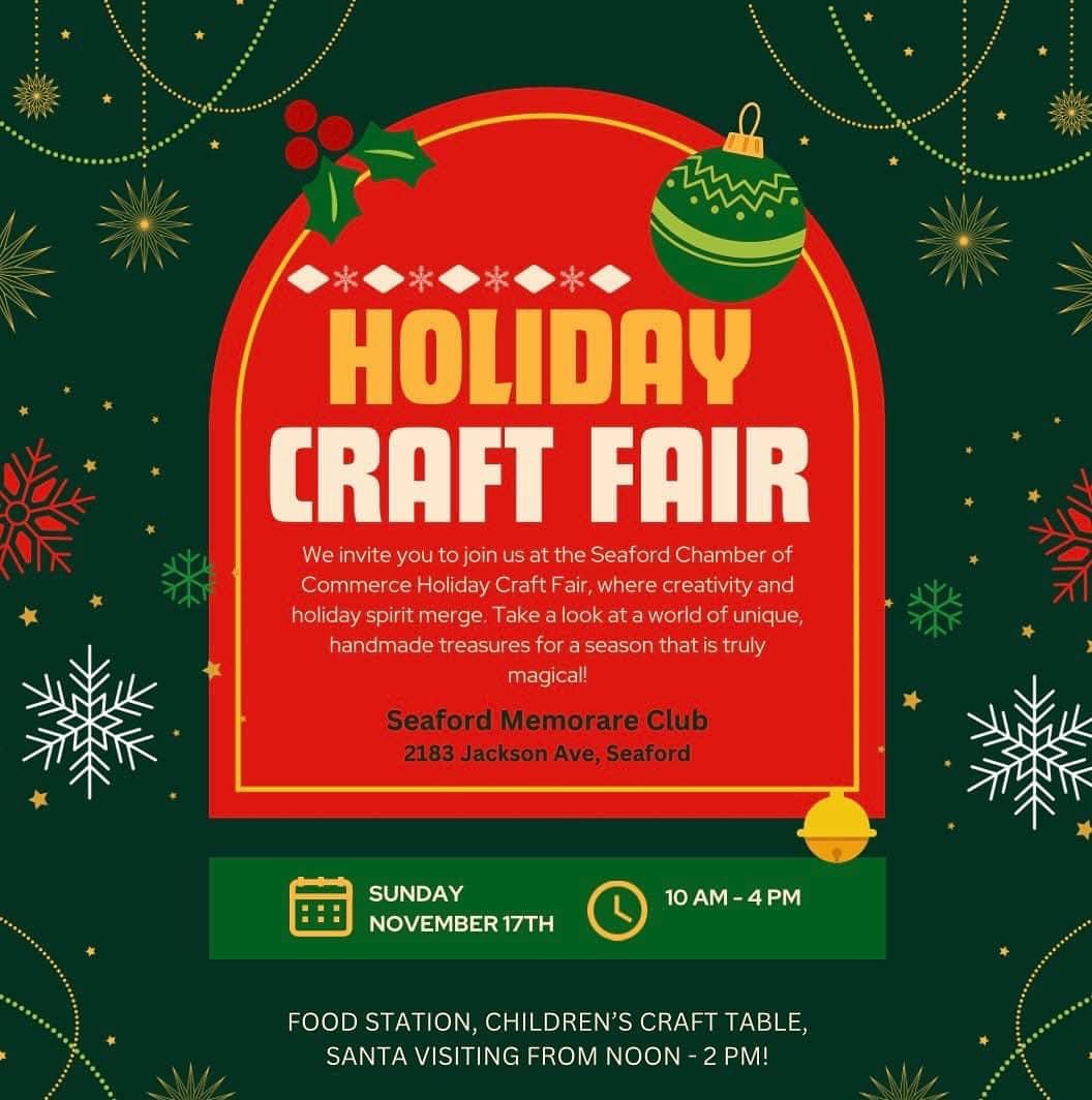 Holiday Craft Fair in Seaford, come visit the booth. Great vendors and a season's worth of handmade gifts.