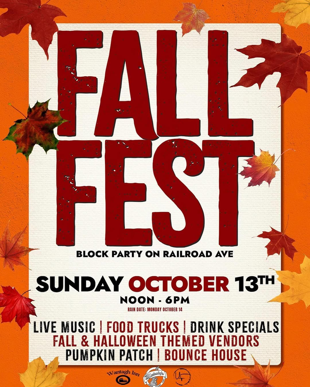 Fall Fest block party on Railroad Ave. Live music, food trucks, craft vendors. Come find the MJeDesigns booth.